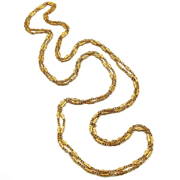 Long Open Link Gold Chain Necklace