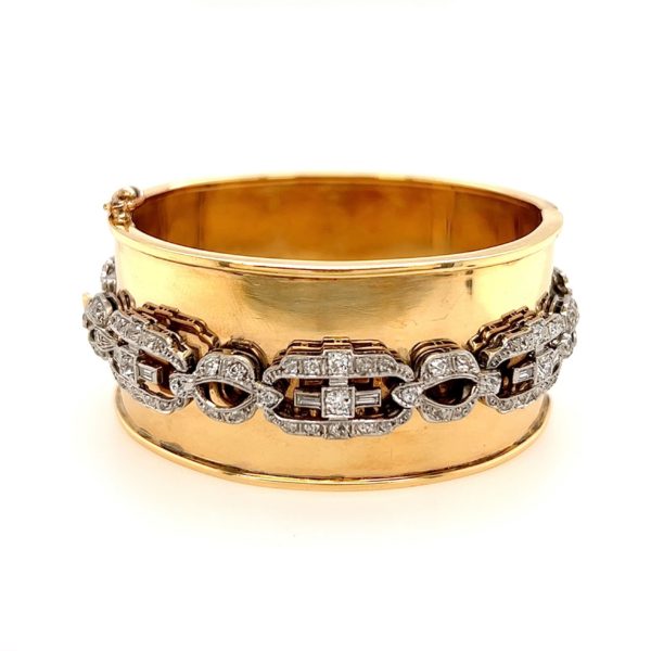 Gold Diamond Cuff Bracelet