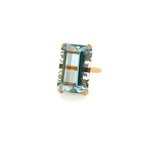 Rectangular Aquamarine Gold Ring
