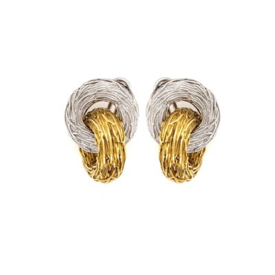 Pomellato Two Tone Textured Gold Earrings