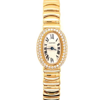Cartier Mini Baignoire Gold Diamond Watch