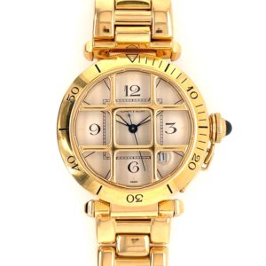 Cartier Pasha Grille Gold Watch