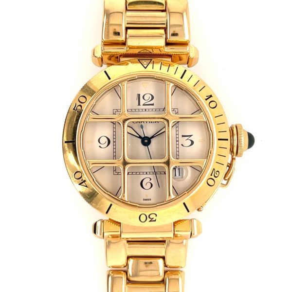Cartier Pasha Grille Gold Watch