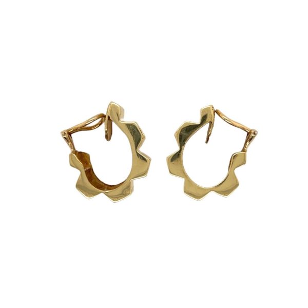 Tiffany Gold Wide Hoop Earrings