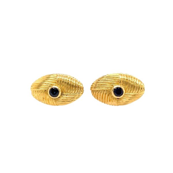Lalaounis Oval Sapphire Gold Cufflinks