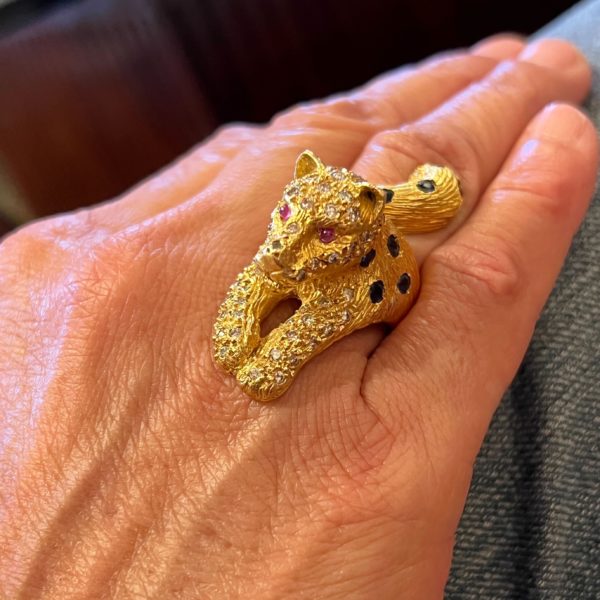 Bold Leopard Gold Ring