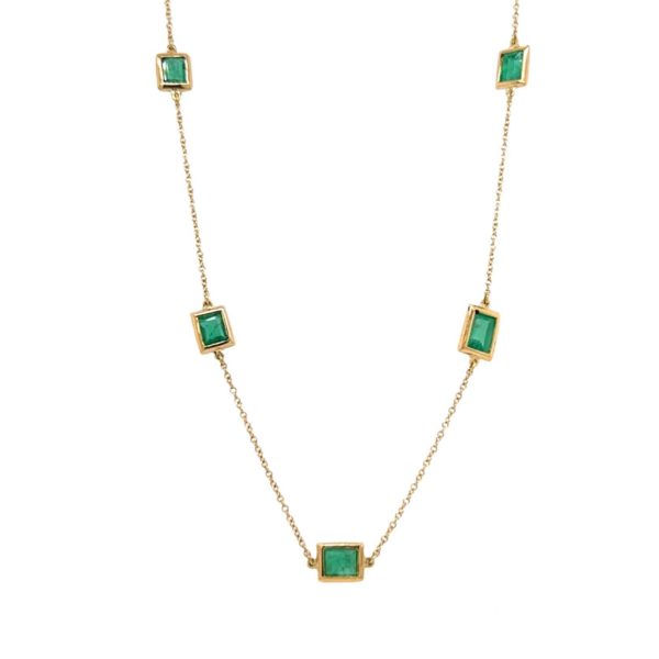 Emerald Gold Chain Necklace