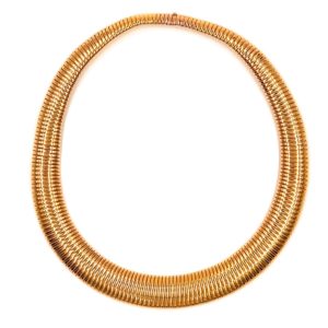 1940s Tubogas Gold Collar Necklace