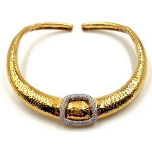 Andrew Clunn Gold Diamond Collar Necklace