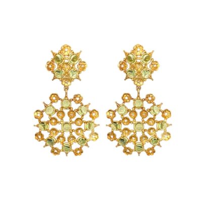 Paul Morelli Floral Lace Peridot Diamond Earrings