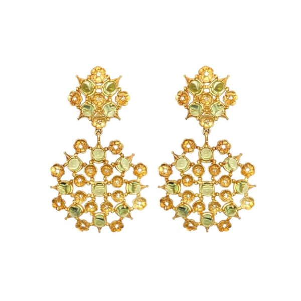 Paul Morelli Floral Lace Peridot Diamond Earrings