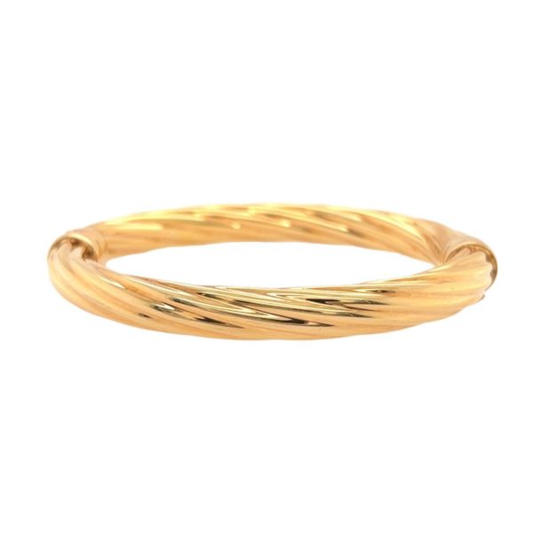 Fluted Gold Bangle Bracelet