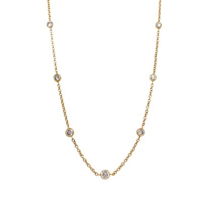 Diamond Bezel Gold Chain Necklace