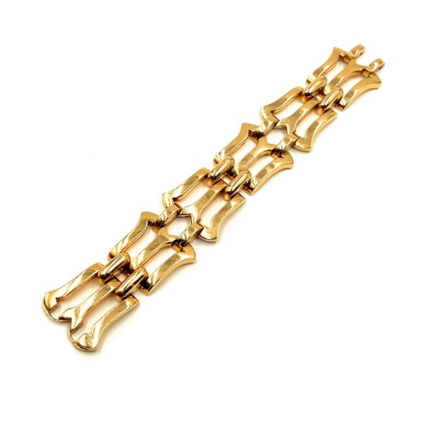 1940s Gold Arch Shaped Link Bracelet