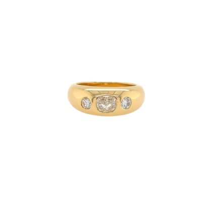 Three Bezel Set Diamond Gold Ring