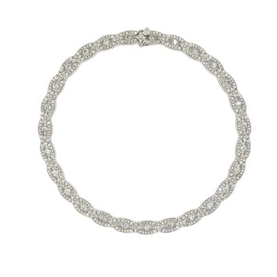 White Gold Diamond 7.47 Carats Necklace
