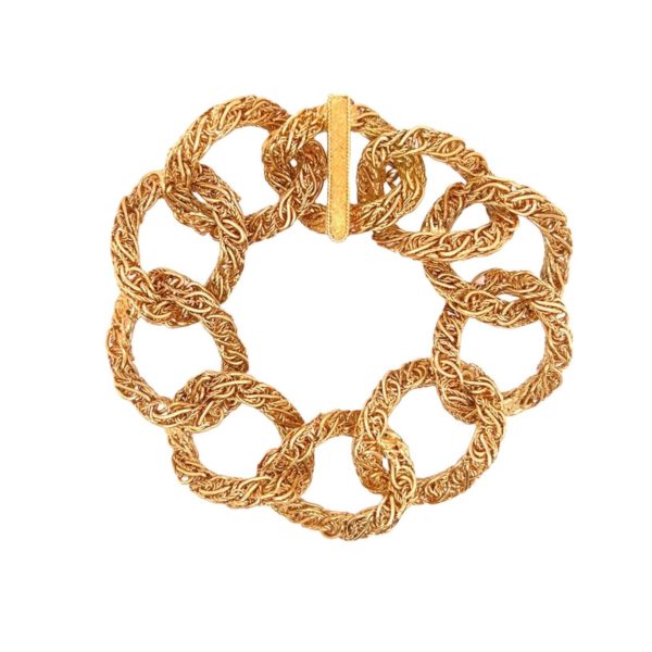 1960s French Curb Link Gold Bracelet
