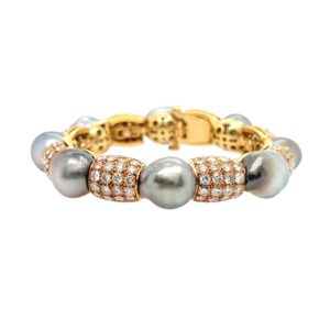 Tahitian Pearl Diamond Rose Gold Bracelet