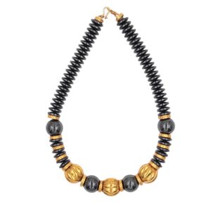 Gold Hematite Disc Bead Necklace
