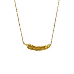 Feather Gold Pendant Necklace