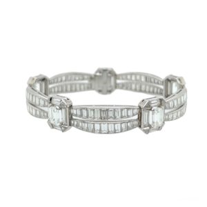 1940s Platinum Diamond 16.32 Carats Bracelet