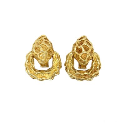 Wander Textured Gold Doorknocker Earrings