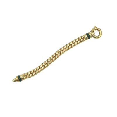 Gold Green Onyx Fancy Link Bracelet