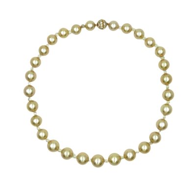 Golden South Sea Pearl Diamond Necklace
