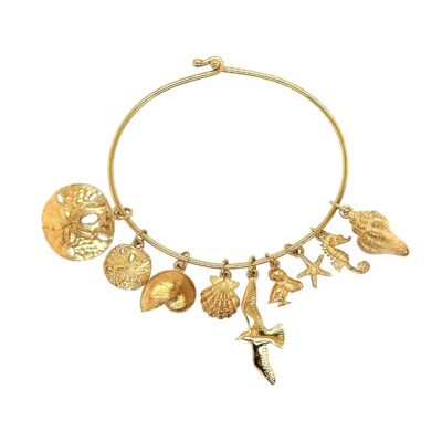 Seashore Gold Wire Charm Bracelet