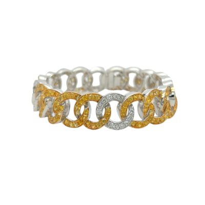 Yellow Sapphire Diamond Curb Link Bracelet