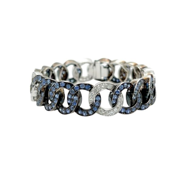 Sapphire Diamond Curb Link Bracelet
