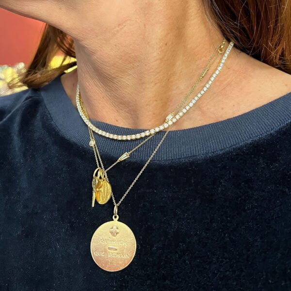 Tiffany Gold Diamond Straightline Necklace