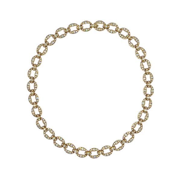 Tiffany Gold Diamond Oval Link Necklace