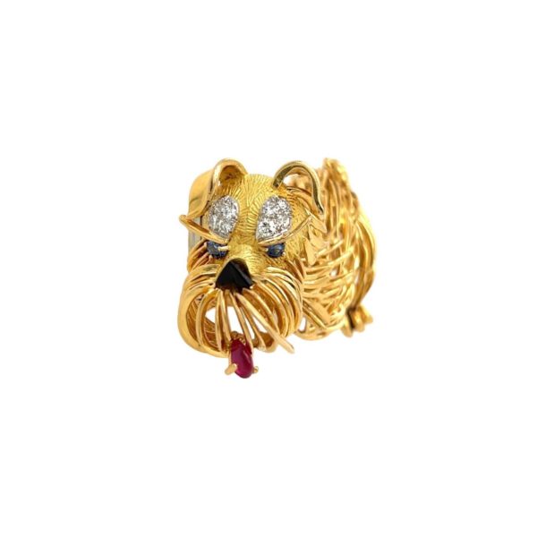 French Shaggy Terrier Brooch