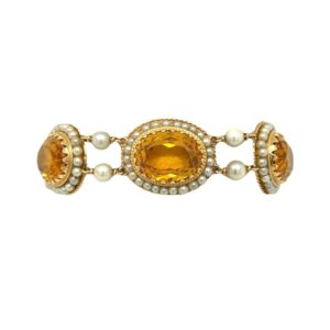 1960s Victorian Style Citrine Pearl Bracelet
