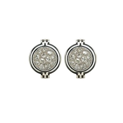 Platinum Diamond Button Earrings