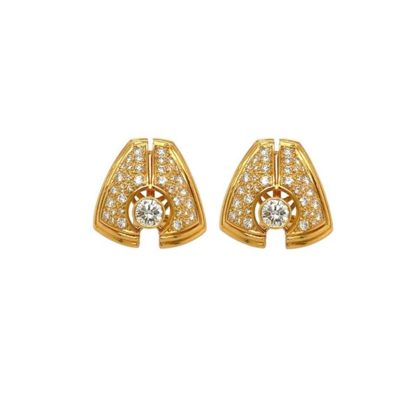 Paul Binder Gold Diamond Earrings