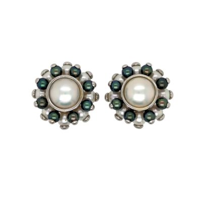 Verdura Cultured Pearl White Gold Earrings