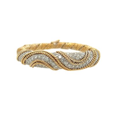 Gold Diamond Ropework Bracelet