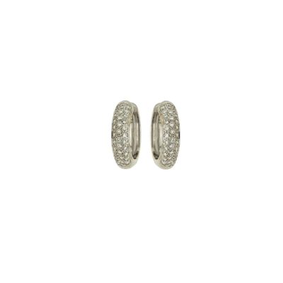 Small White Gold Diamond Hoop Earrings