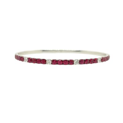 Ruby Diamond Bangle Bracelet