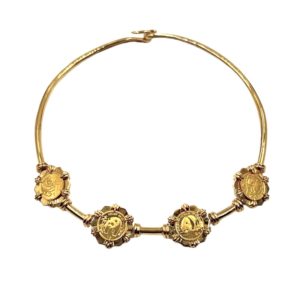 Chinese Gold Coin Choker Necklace