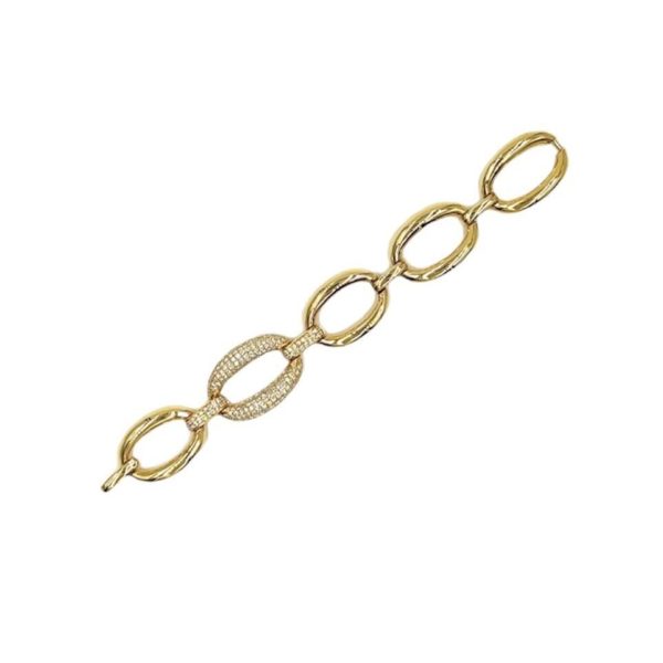 Rose Gold Diamond Oval Link Bracelet