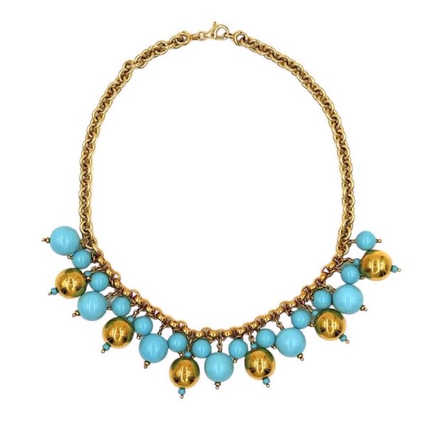Gold Turquoise Bead Necklace