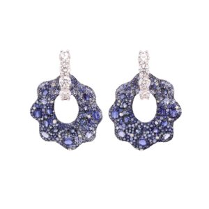Sapphire Diamond Doorknocker Earrings