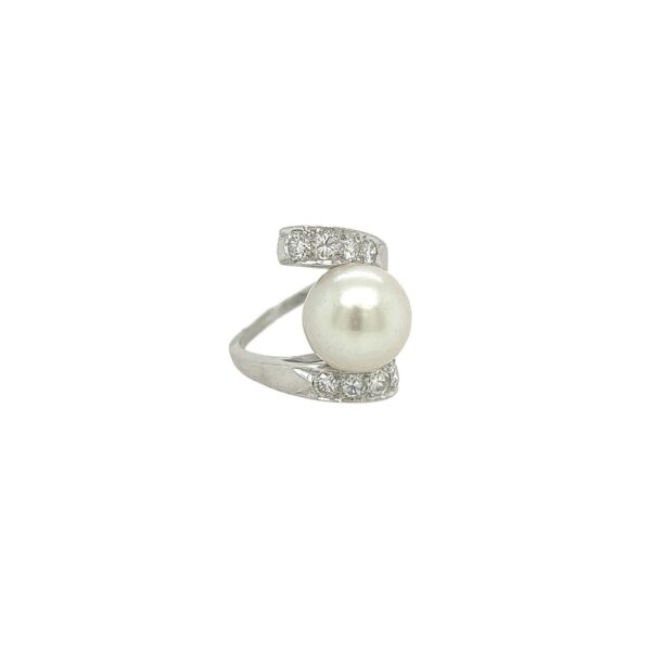 Pearl Diamond Bypass Ring