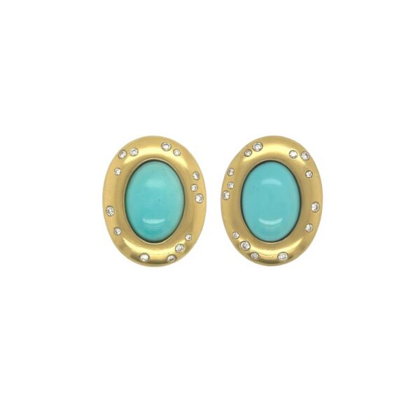 Tiffany Cummings Turquoise Diamond Earrings