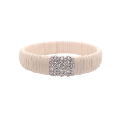 White Ceramic Diamond Flexible Bracelet