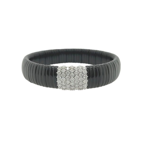 Black Ceramic Diamond Flexible Bracelet