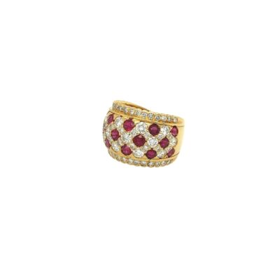 Wide Ruby Diamond Band Ring
